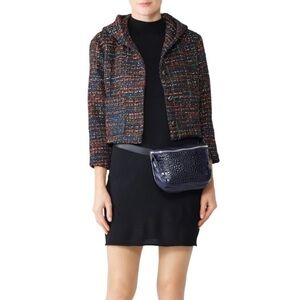 Line & Dot Anya Metallic Tweed Hoddie Jacket Sz S